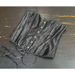 Women's sexy ribbon Black Corset 2X